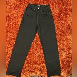 Cotton on black denim jeans, US size 4. High rise straight leg.